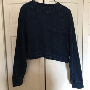 Cropped denim sweatshirt Adriano goldschmied